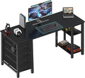 Lufeiya Gaming Desk with 4 Fabric Drawers & Storage Shelves, 63 inch Computer by LUFEIYA
