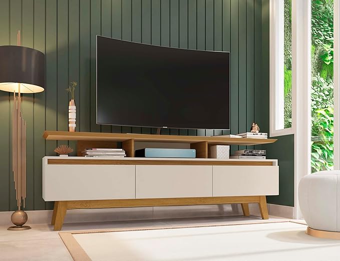 Manhattan Comfort Yonkers 71 Inch Mid Century Modern TV Stand - Image 2