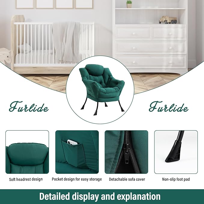 Lazy Chair for Living Room, Modern Accent Chairs - Image 4