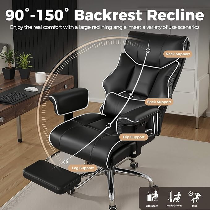 COMHOMA Big and Tall Office Chair 400lbs High Back Gaming Chair - Image 5