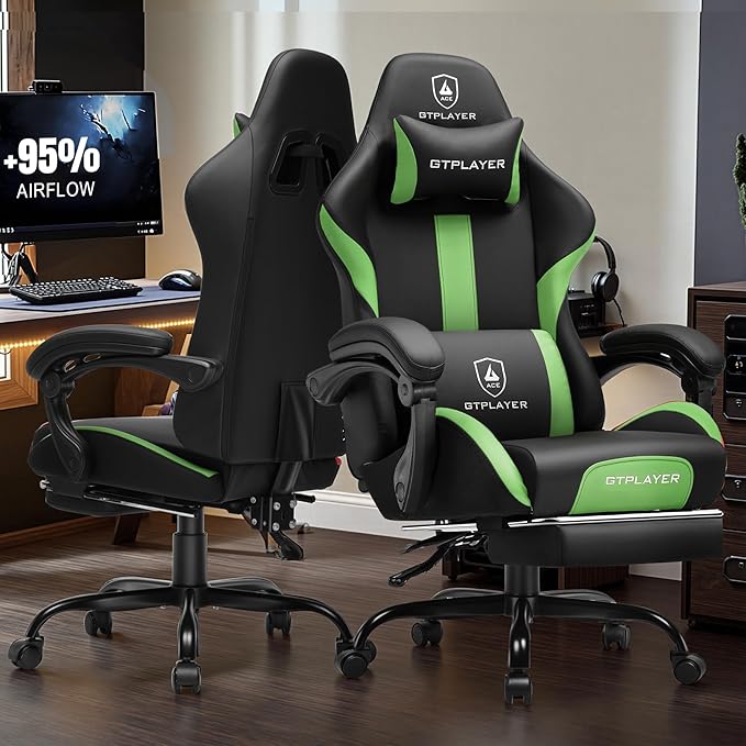 GTRACING Gaming Chair with Foot Rest & Pocket Spring Cushion, Ergonomic High - Image 2