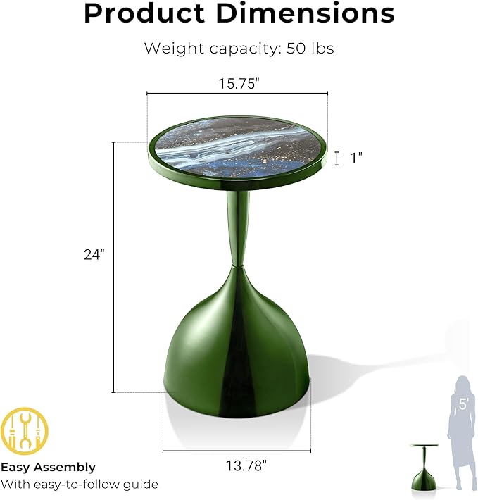 HOMES: Inside + Out Halric Modern 24" Tall Round End Table - Image 3