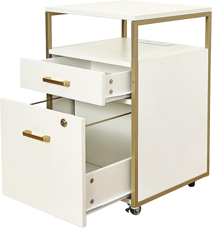 Modern 2-Drawer Rolling File Cabinet - Image 8