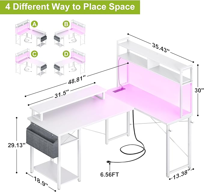 Small L Shaped Desk Gaming Desk - Image 2