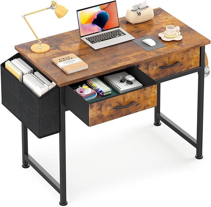 Small Desk with Fabric Drawers- by CAIYUN