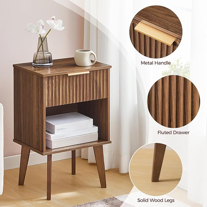 End Table, Fluted Night Stand, Modern Side Table, Bedside Table - Image 5