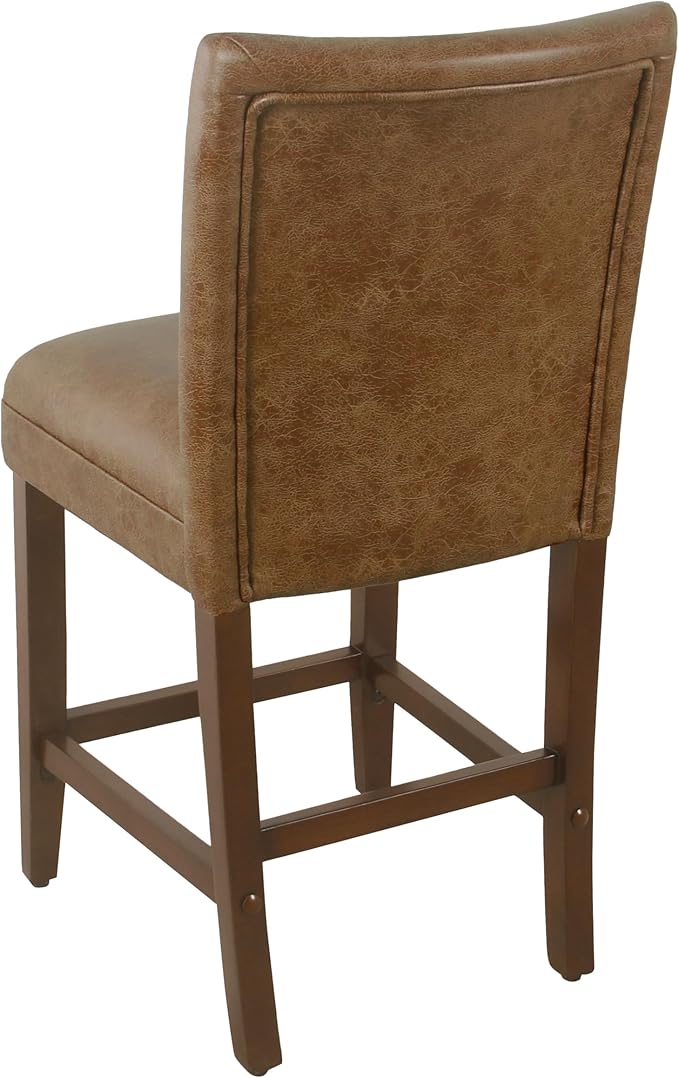 HomePop by Kinfine Fabric Upholstered Parsons Leatherette Counter Height - Image 6