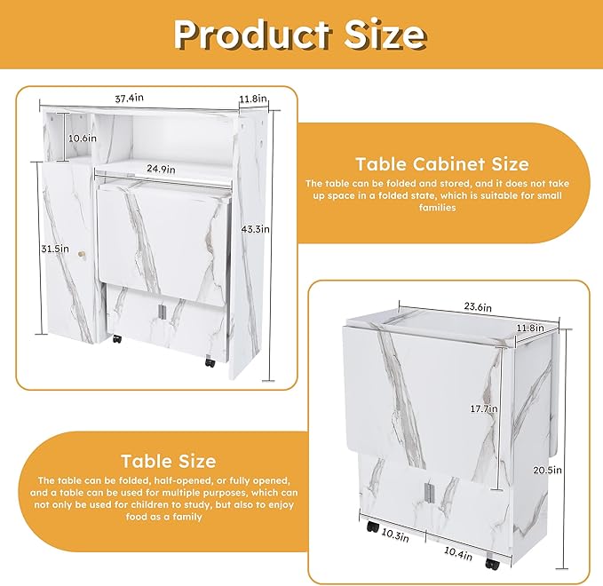 Ball & Cast Multifunctional Folding Dining Table - Image 5