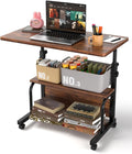 Portable Rolling Desk on Wheels Adjustable Height Desks by QZMDSM