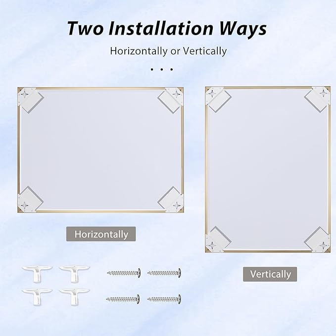 24x30 Inch Brass Bathroom Mirror - Image 7