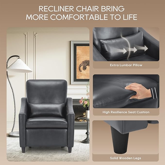 COLAMY Pushback Electric Recliner Chair Set of 2, Premium Leather Upholstery - Image 3