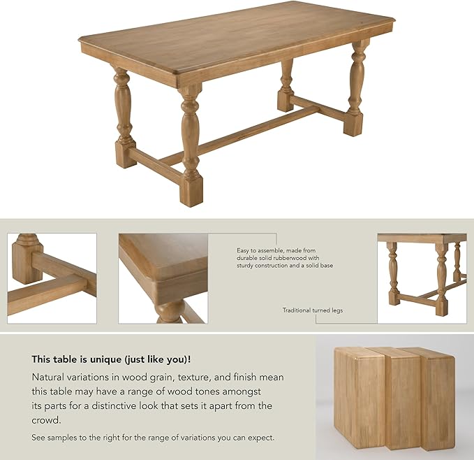 Bush Furniture Rectangular Dining Table, 67 inch Squire Trestle, Farmhouse Decor - Image 6