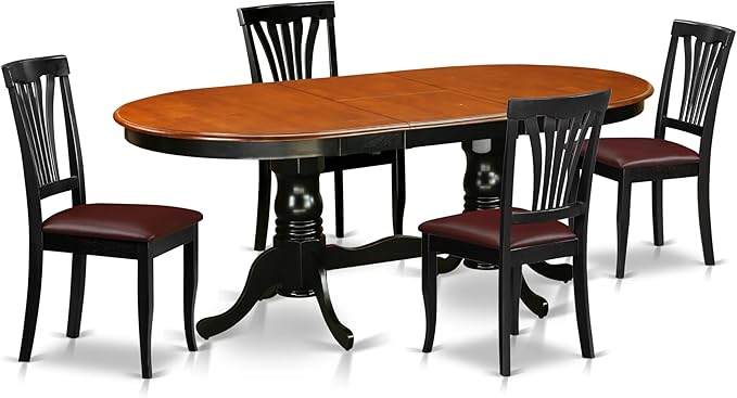 East West Furniture PLAV5-BCH-LC 5 Piece Kitchen Table & Chairs Set Includes an by EastWestFurniture