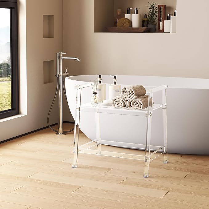 Acrylic Shower Chair with Arms - Image 7
