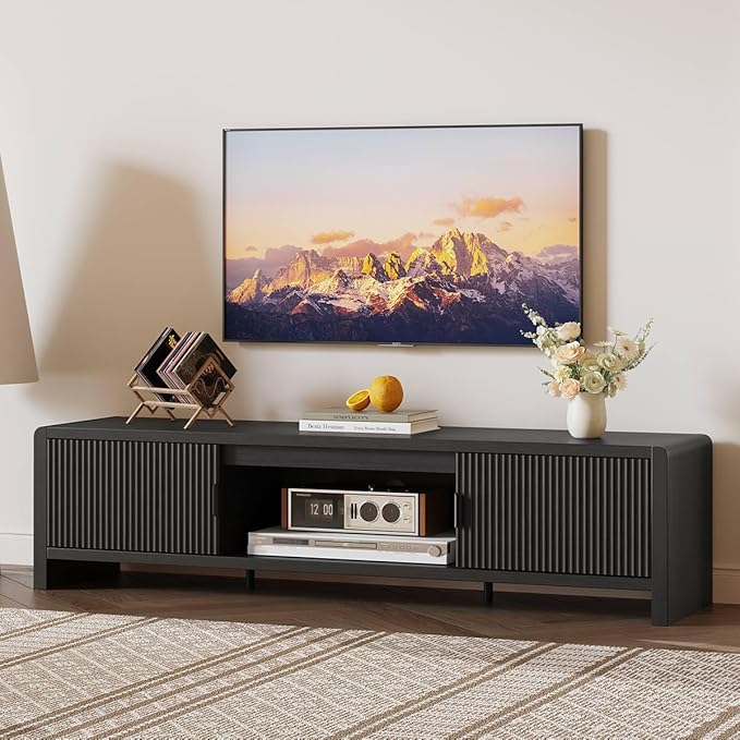 FATORRI TV Stand for 75/65/55 Inch TVs, Mid Century Modern Entertainment Center - Image 6
