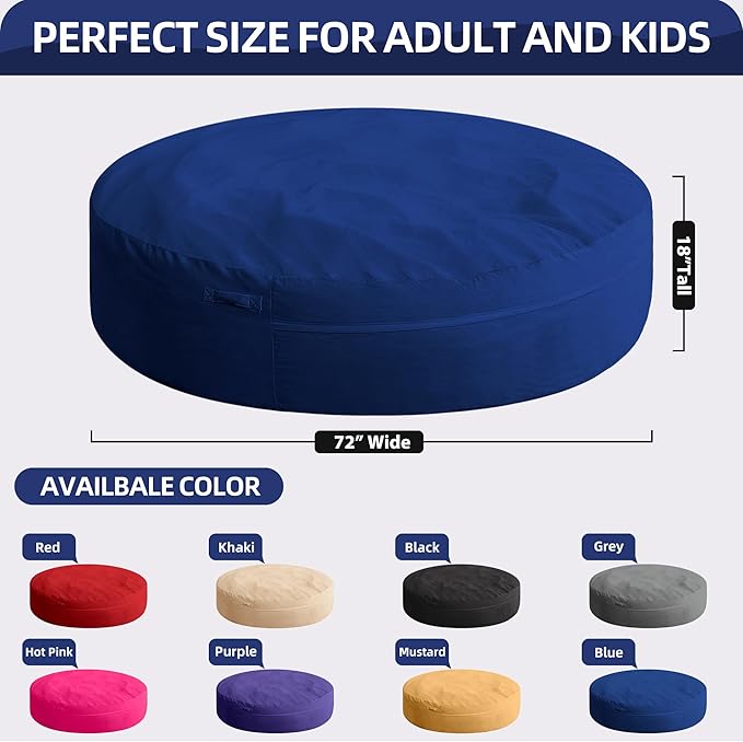 HABUTWAY XX-Large Bean Bag Chair: Giant 7' Memory Foam Furniture Bean Bag Chairs - Image 2