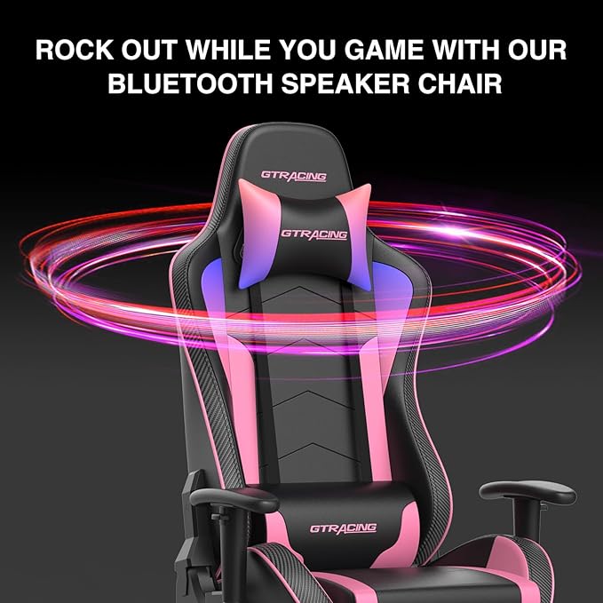 GTRACING Gaming Chair with Footrest Speakers Video Game Chair Bluetooth Music - Image 10
