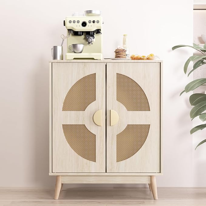 Buffet Cabinet with Storage Sideboard Accent Modern Credenza with Doors & - Image 3
