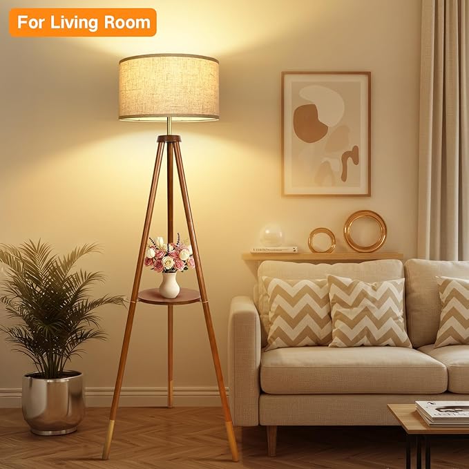 OUTON Wood Tripod Floor Lamp - Image 7