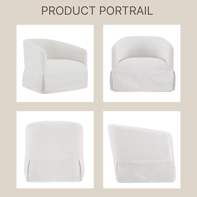 Swivel Accent Chair Set of 2, 360 Degree Performance Fabric Armchair Modern - Image 6