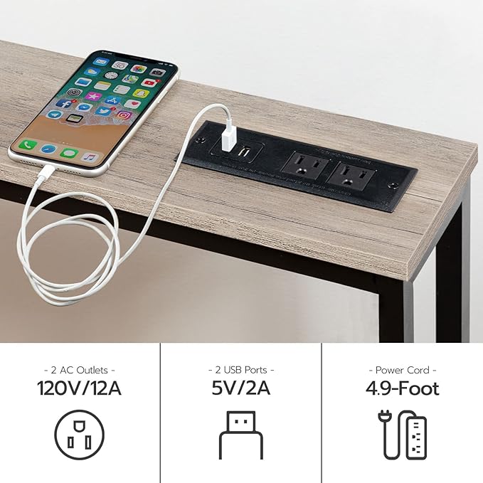 HOOBRO 2 Pack 47.2" Narrow Console Table - Image 5