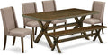 East West Furniture X777FL716-6 6 Piece Dining Table Set Contains a Rectangle by EastWestFurniture