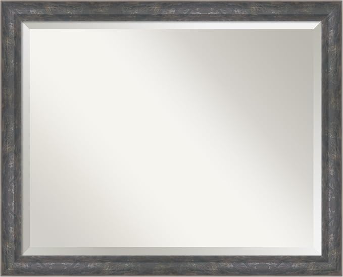 Amanti Art Grey Wall Mirror 25x31 Angled Metallic Rainbow Rectangle Bathroom by AmantiArt