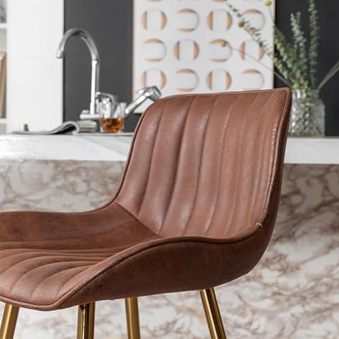 Sidanli Brown Velvet Bar Stools-Set of 2, 24 Inch Bar Stools - Image 9