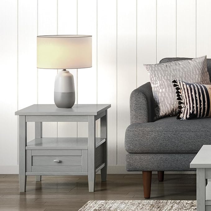SIMPLIHOME Warm Shaker SOLID WOOD 20 Inch Wide Rectangle Transitional End Side - Image 2