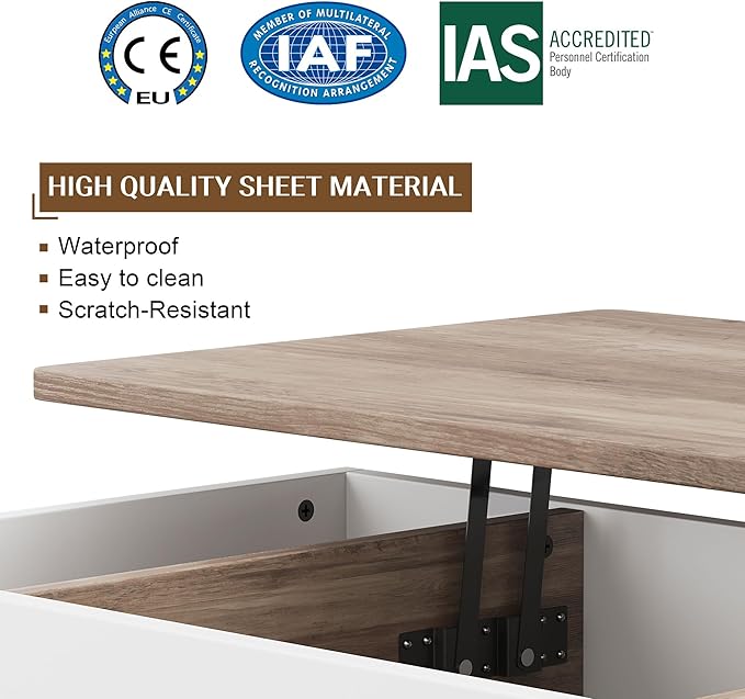 Shintenchi Coffee Table, Lift Top Coffee Table - Image 5