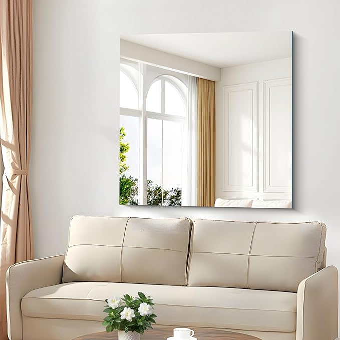 Frameless Mirror, 39x39 inch Square Bathroom Mirrors - Image 5