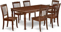 East West Furniture DODA7-MAH-W 7 Piece Kitchen Table & Chairs Set Consist of a by EastWestFurniture