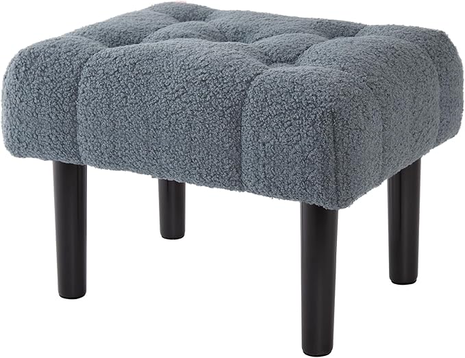 HOUCHICS Fur Padded Foot Stool, Small Ottoman Rest - Image 9