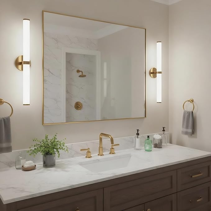 24x32 Inch Brass Bathroom Mirror - Image 4