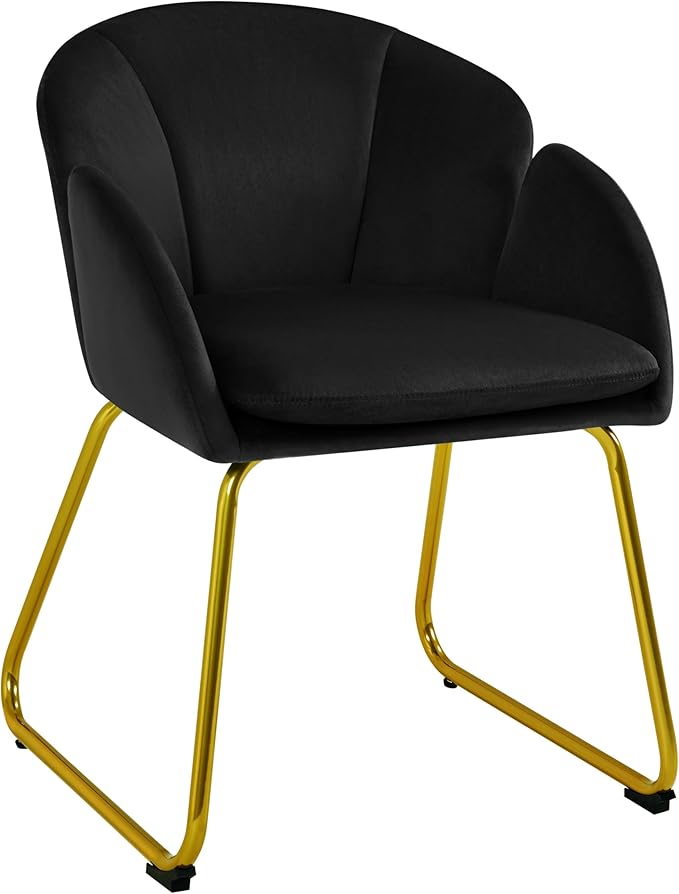 Yaheetech Modern Velvet Armchair, Flower Shaped Makeup Chair Vanity Chair by Yaheetech