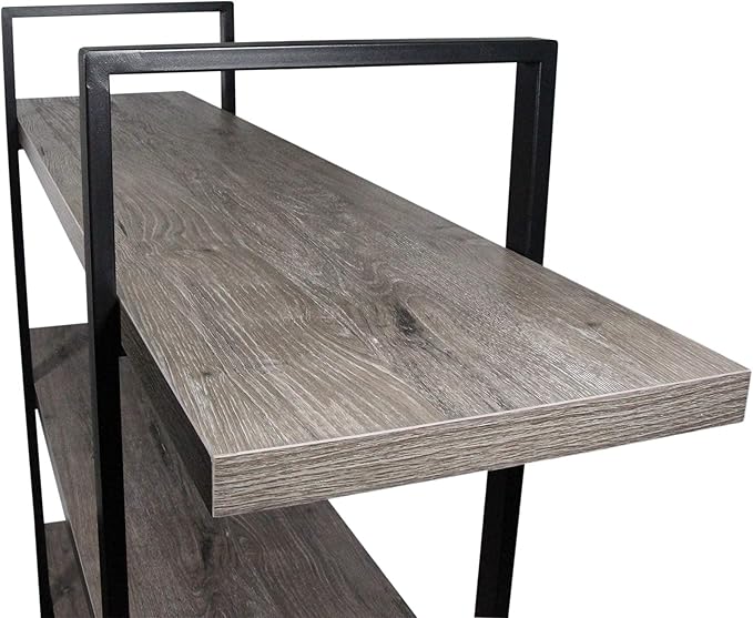 45MinST 4-Tier Vintage Industrial Style Bookcase/Metal and Wood Bookshelf - Image 4