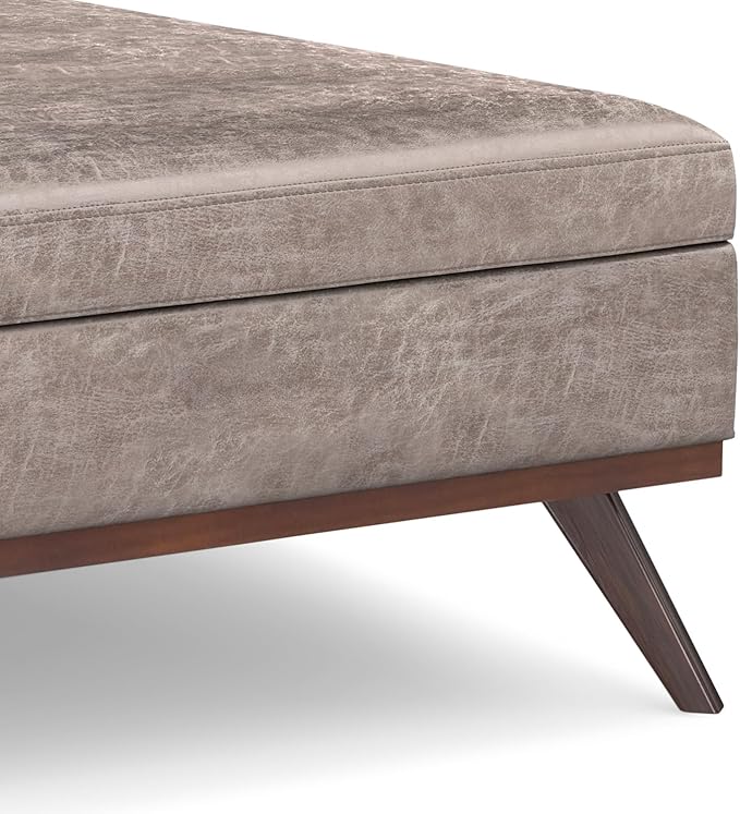 SIMPLIHOME Owen 40 inch Wide Mid Century Modern Square XL Coffee Table Storage - Image 9