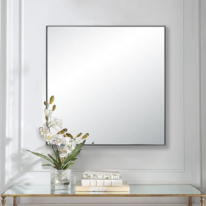 24x24 Inch Black Bathroom Mirror - Image 3