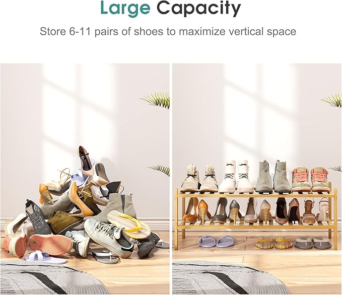 2-Tier Long Shoe Rack for Entryway, Long 33IN | Beautiful | Functional | Sturdy - Image 5
