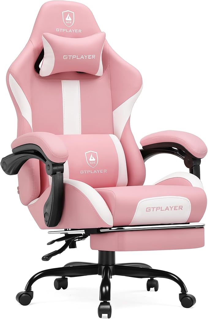 GTRACING Gaming Chair with Foot Rest & Pocket Spring Cushion, Ergonomic High by GtracingDirect