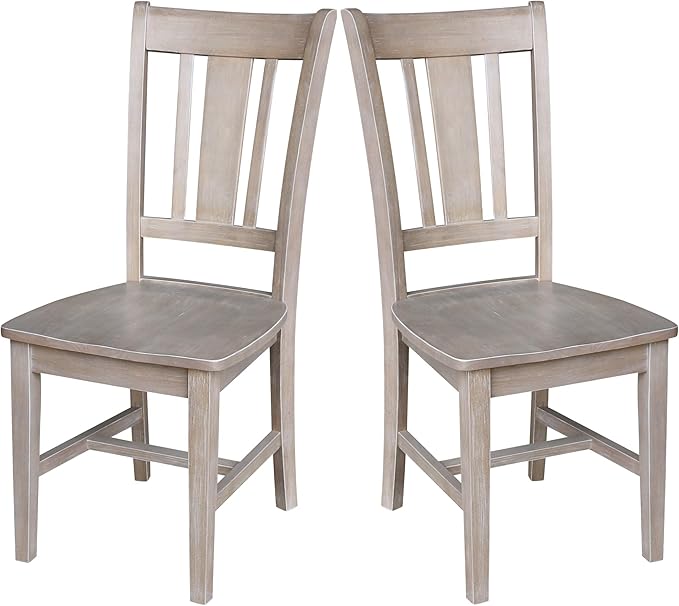 International Concepts Set of Two San Remo Splatback Chairs, Washed Gray Taupe by InternationalConcepts