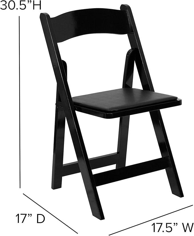 Flash Furniture 4 Pack HERCULES Series Black Wood Folding Chair - Image 3