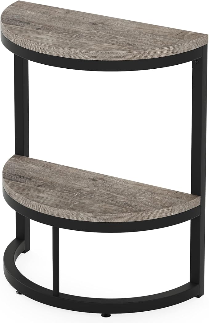 Tribesigns 2-Tier End Table Semi Circle, Small Half Round Side Table - Image 7