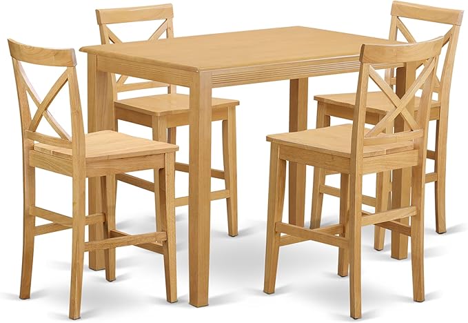 East West Furniture YAPB5-OAK-W 5 Piece Kitchen Counter Set Includes a by EastWestFurniture
