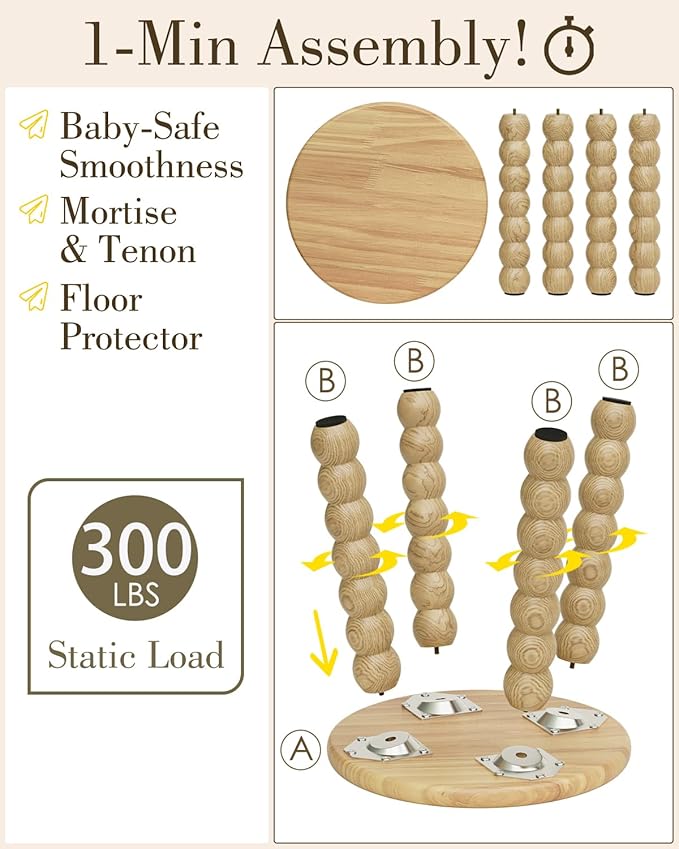 Masupu Solid Wooden Step Stool for Adults Kids, 11 inch Small Foot Stool - Image 4