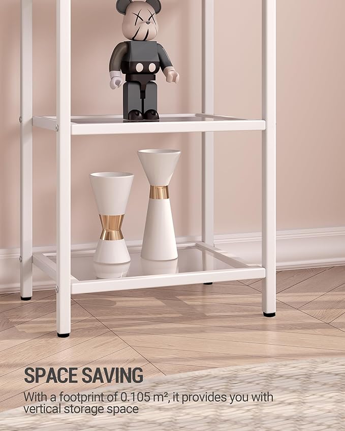 Bookcase Bookshelf, Tempered Glass Bookshelves, Slim Shelving Unit - Image 5