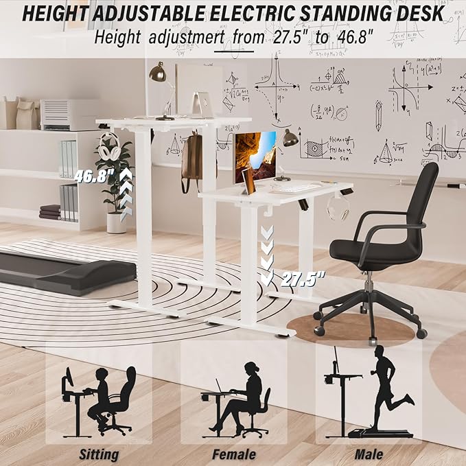 Kingant Standing Desk Height Adjustable Small Electric Stand Up Desks - Image 4