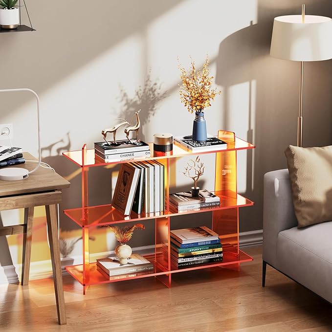 Acrylic Bookshelf, Small 3 Tier Open Bookcase - Image 6