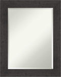 Amanti Art Brown Wall Mirror 30x24 Rustic Plank Espresso Rectangle Bathroom by AmantiArt