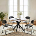 47 Inch Round Dining Table for 4, Modern Round Dinner Table Small Mid Century by Unknown